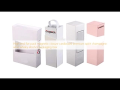 High end flat pack magnetic closure cardboard premium spirit champagne wine whisky alcohol packaging box