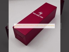 collapsible crash lock bottom Single bottle Wine Packaging Box