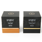 Black Cosmetic Packaging Boxes With Gold Foil Logo White Interior