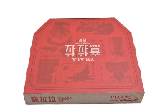 Custom Red Corrugated Mailer Pizza Packaging Box Rigid Paper Material