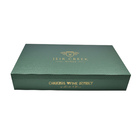 Green Customizable 6 Bottles Cardboard Wine Gift Box Matte Lamination
