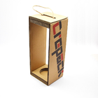 Corrugated Paper Simple Red Wine Box With Portable Rope Rigid Gift Boxes