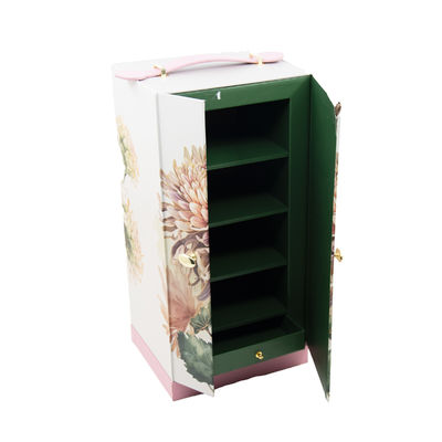 Buy Custom Personalized Design Elegant Double Open Door Luxury Gift Packing Box with Leather Handle online manufacture