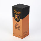 Luxury rigid fip open top Single bottle Wine Packaging Box with full size black foil logo