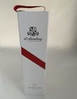 luxury irregular flat pack single bottle wine packaging cardboard box with grossgrain ribbon handle