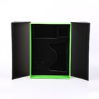 Double Door Luxury Gift Boxes Black Green Pu Leather Cardboard Customized Cutout Sponge