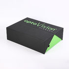 double door black and green pu leather cardboard luxury gift box with customized cutout sponge insert