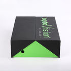 double door black and green pu leather cardboard luxury gift box with customized cutout sponge insert