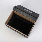 rigid black base and lid gift box with enforcement tray inside and sponge insert in customized cutout