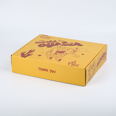 Cardboard Packaging Corrugated Mailer Boxes Yellow pizza Delivery Box