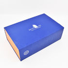 Blue Folding Magnet Two Wine Bottle Gift Box With Insert One Piece Structure