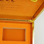 Hinged Wood Luxury Gift Boxes 300g Golden Handle Packaging For Health Care