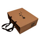 Craft Paper Brown Custom Paper Shopping Bags With Ribbon Merchandise
