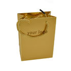 Eco Friendly Custom Paper Shopping Bags 210gsm Craft Gold Foil With Cotton Rope Handle