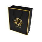 Durable Black Custom Paper Shopping Bags With Golf Foil Logo