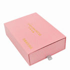 Cutouts Inlay DIY Sliding Drawer Gift Boxes 120g Pink Rigid Cardboard