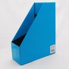 Corrugated Collapsibile EN71 Flat 340mm Desktop File Storage Organiser Blue Glossy Lamination