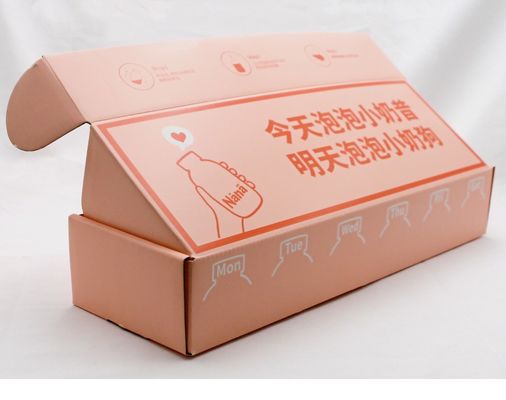 Buy Custom Pink Corrugated Mailer Boxes Matt lamination Gold Foil With Logo online manufacture