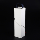 luxury irregular flat pack single bottle wine packaging cardboard box with grossgrain ribbon handle