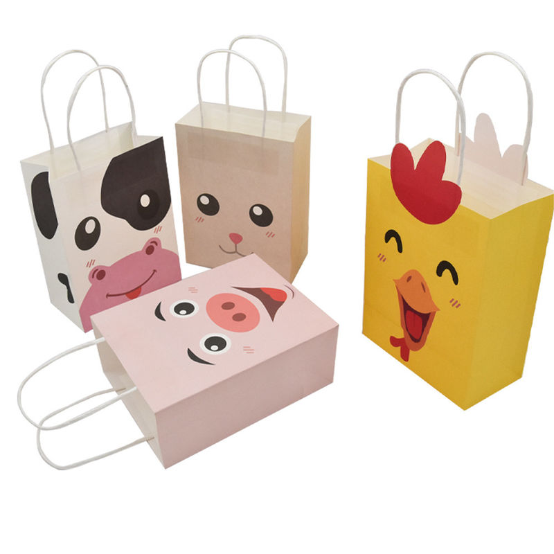 Craft Custom Paper Shopping Bags FCS Cmyk Printing Eco Friendly
