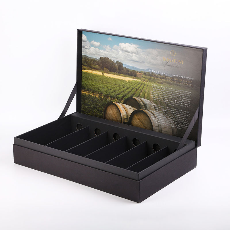 Luxury Spirits Gift Whiskey Package 6 Bottle Cardboard Wine Boxes 100mm Customized CMYK