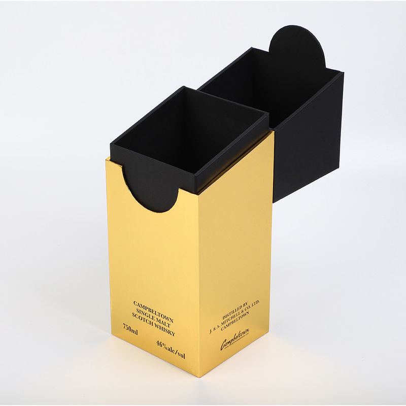 Presentation Wine Bottle Gift Box Embossing Top Open Fip Single 78 X 78 X 262mm