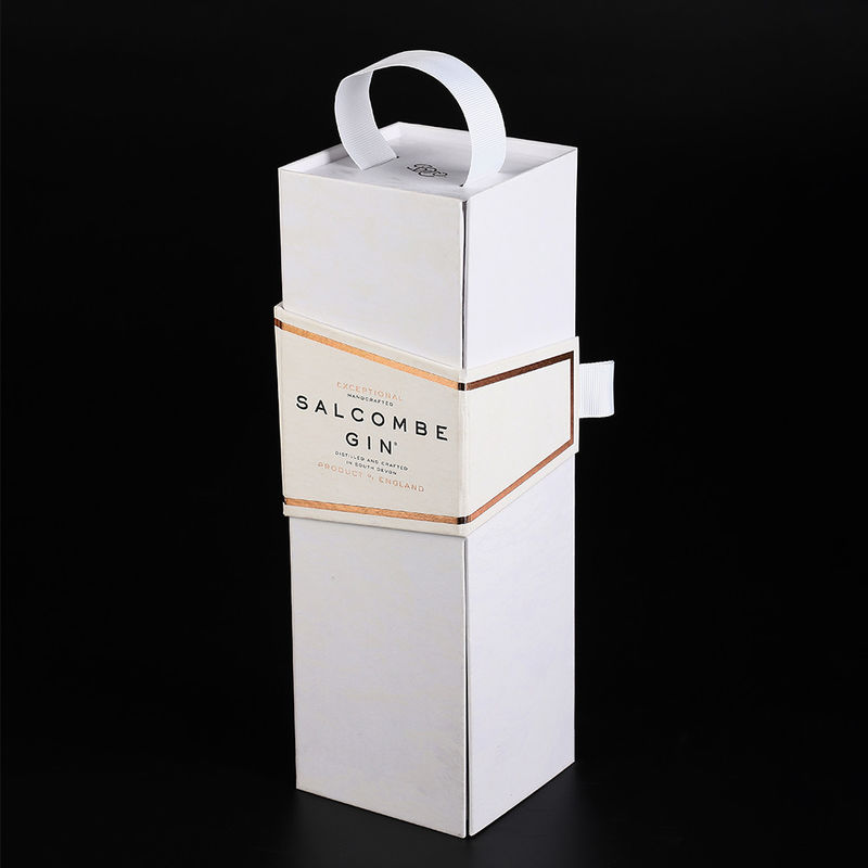Handle Wine Bottle gift box 40cm x 40cmUV Luxury Packaging Flat Paper Cardboard