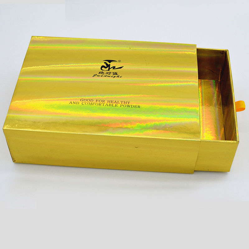 Holographic Effect Match Paper Drawer Box PMS ODM Luxury Rigid