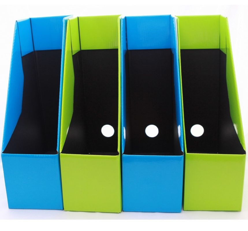 Foldable Stationery Holder Magazine File Organizer CMYK Corrugated
