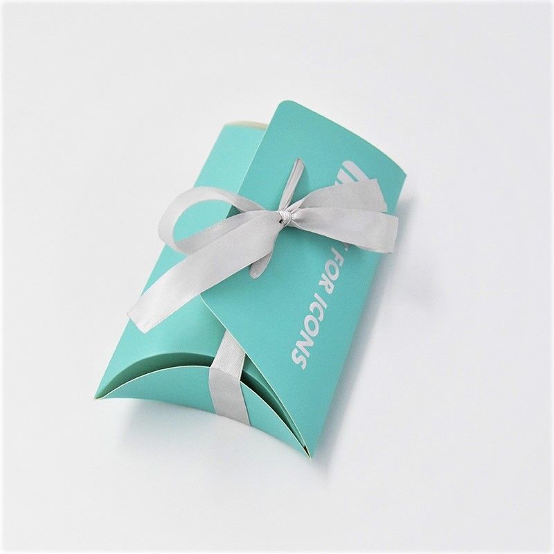 Silver Foil ODM Small Foldable Flat Pillow Gift Box With Ribbon Closure