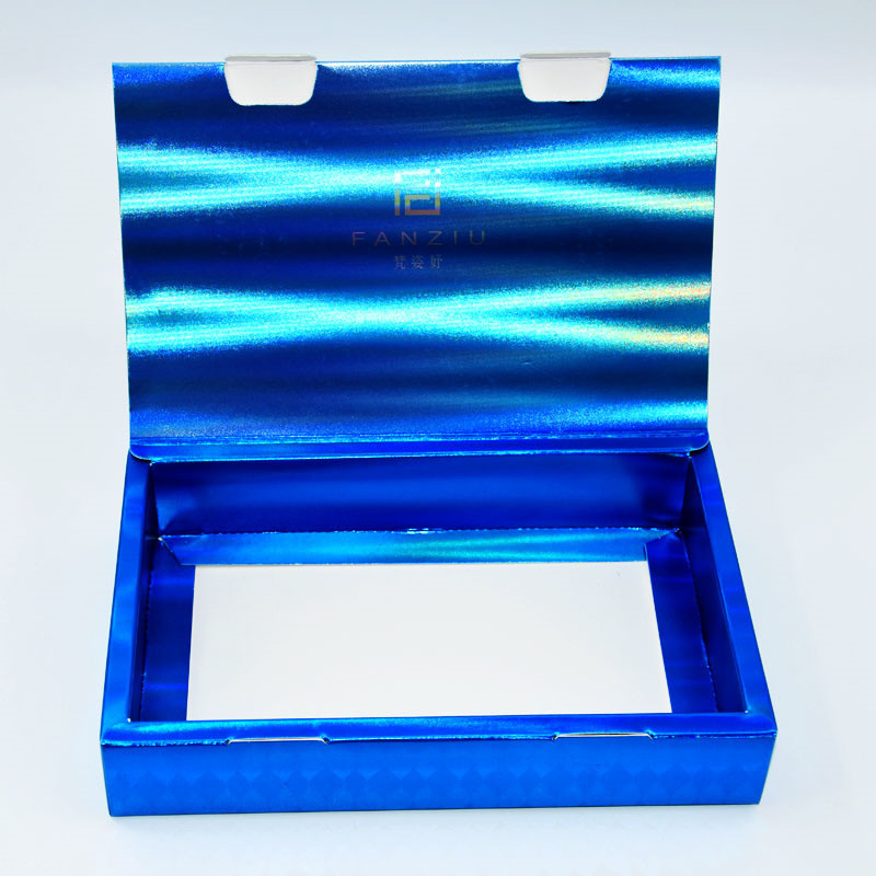 ISO9001 Cosmetic Packaging Boxes Holographic Flap Lid One Piece Facial Masks Box