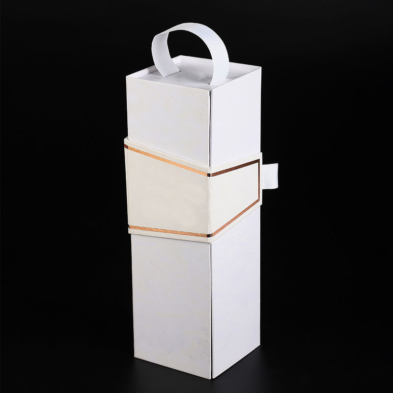Handle Wine Bottle gift box UV Luxury Packaging Flat Cardboard gin ...