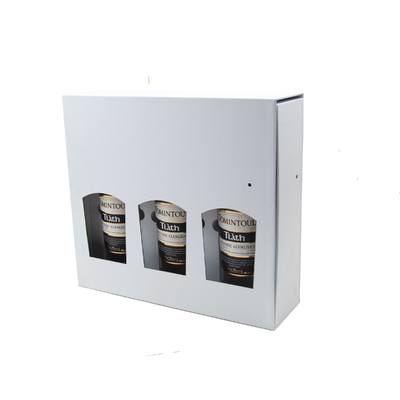 Recyclable Kraft Paper Customizable 3 Bottle Wine Gift Boxes Corrugated Cardboard