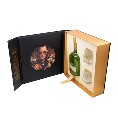 Custom Luxury Black Single Bottle Magnetic Wine Packaging Box With Accessories Set