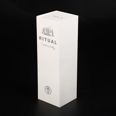 Magnetic Folding Cardboard Single Red Wine Bottle Gift Box For Shipping White Color