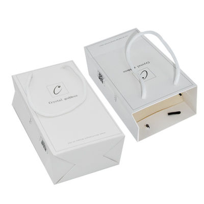 FSC Jewelry Paper Bag With Rope Handle 250g Customized CMYK Printing Cotton