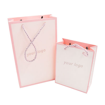 Carry Custom Paper Shopping Bags 250g Embossed Promotional With Matched PP Rope Handle