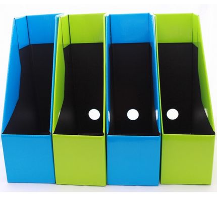 Foldable Stationery Holder Magazine File Organizer CMYK Corrugated Collapsibile 300mm