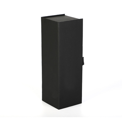 High End Rigid Wine Bottle Packging Box With Cushion Protection Inside And Ribbon Straps