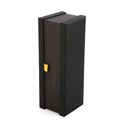 PU leather Single Wine vodka brandy Bottle Gift Box Luxury Rigid Spirit packing box Sponge Cushion